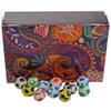 250g Rectangular Box Paisley Pattern of Individually Wrapped Chocolate Flavoured Footballs view 2