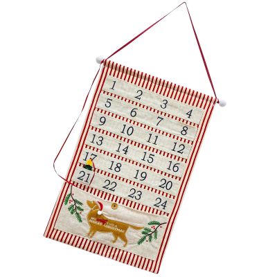Ldabrye 24 Days Wall Hanging Fabric Advent Calendar with 24 Pockets for Holiday Decoration Fabric