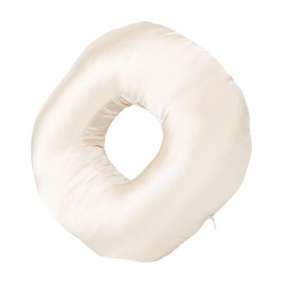 CHICIRIS Ear Piercing Pillow, Silky Satin Donut Pillow with Ear Hole, Comfort for Side Sleepers and Headphone Users