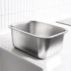 Jaywool Large Stainless Steel Dishpan Portable Washing-Up Bowl, Multipurpose Kitchen Sink Bowl Dish Tub Vegetable Washing Basins view 3