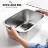 Jaywool Large Stainless Steel Dishpan Portable Washing-Up Bowl, Multipurpose Kitchen Sink Bowl Dish Tub Vegetable Washing Basins view 4