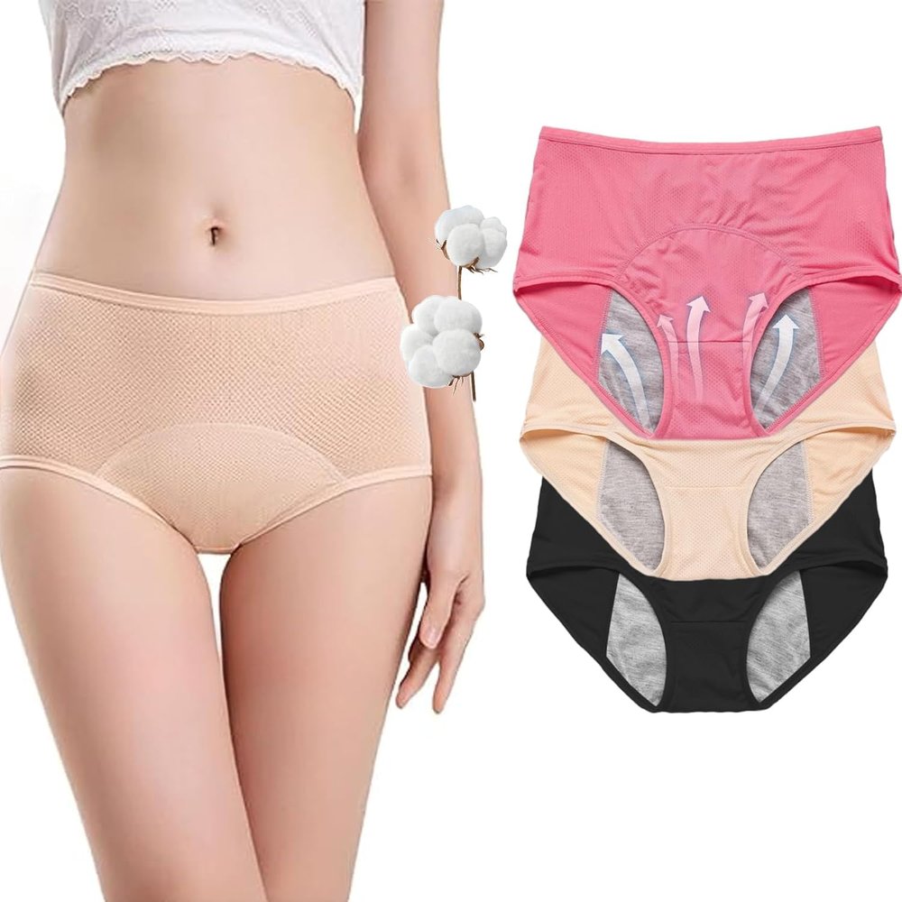 Leak Proof Underwear for Women, Washable Incontinence Pants Women for Over 60 Washable Reusable Incontinence Briefs Pants (Set-3Pcs(A),4XL)