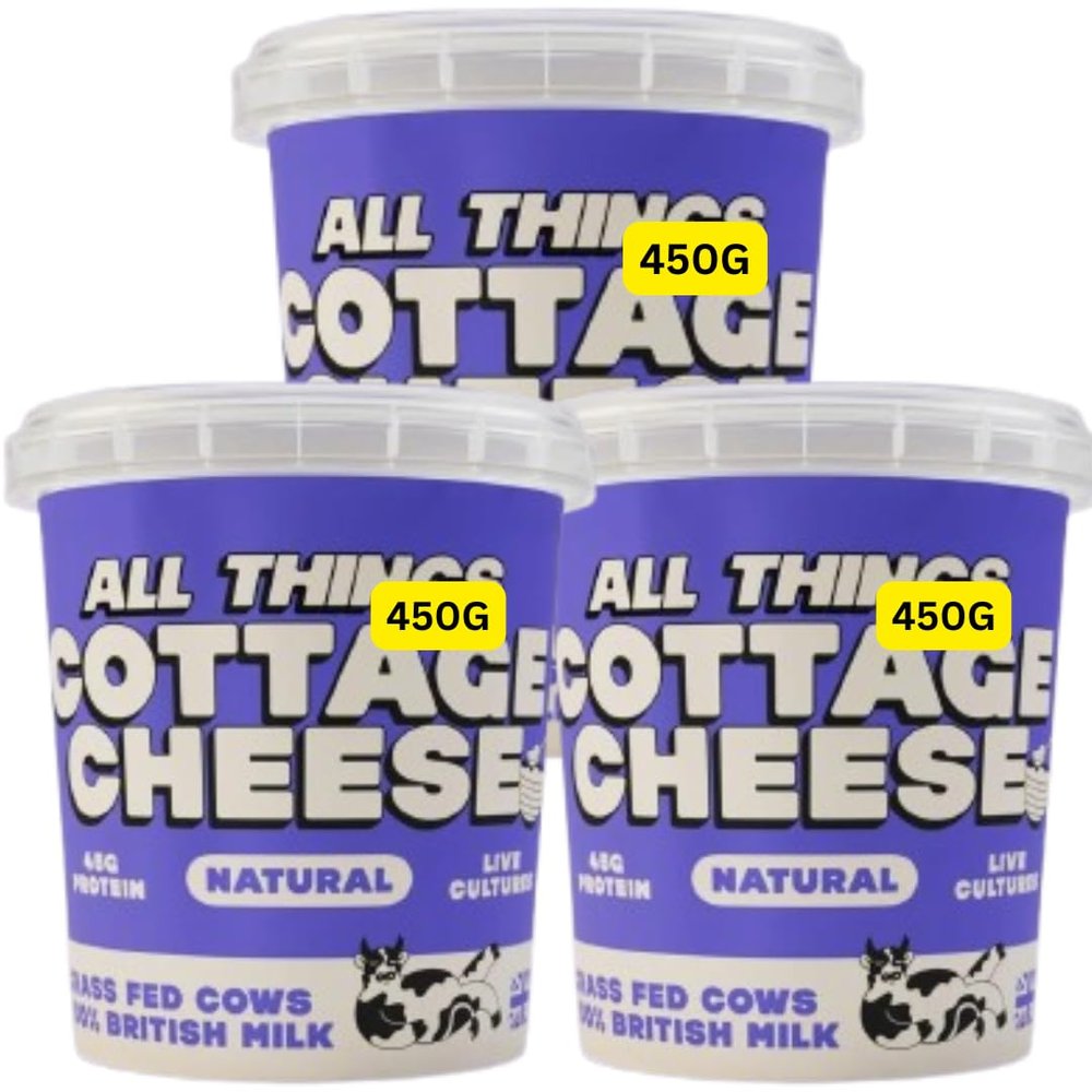 Cottage Cheese Natural 450g with 45g of protein Allthings (3x450g)