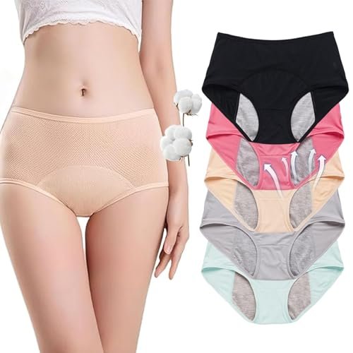 Leakproof Underwear for Women, Washable Incontinence Pants Women for Over 60 Washable Reusable Incontinence Briefs Pants (Set-5Pcs,3XL)