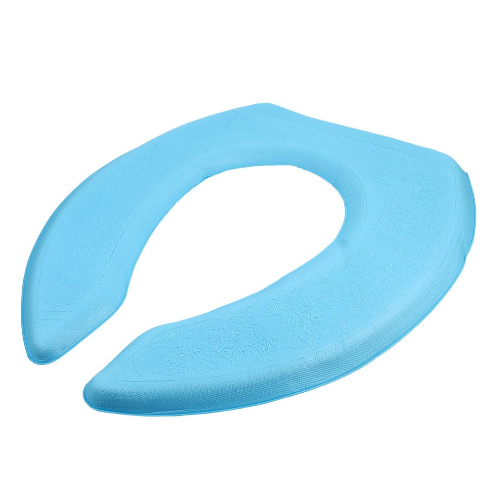 Beavorty Waterproof Eva Toilet Seat Cushion Pad U-Shape Padded Self-Adhesive Thickened Comfortable Seat Mat for Household Toilet and Bathroom Use Blue