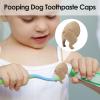 Dog Poop Toothpaste - Food Grade Silicone 43x27x30mm | Universal Toothpaste Squeezer, Self Closing Lid | Fun Cream Cap For Puppies, For Dogs view 3