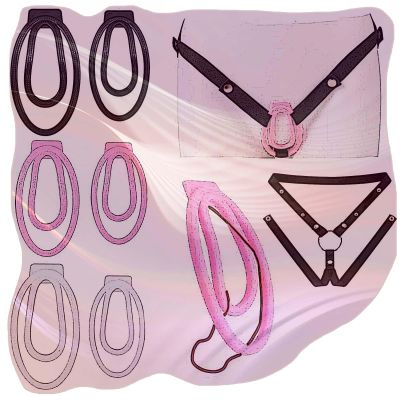 6Pcs Fitness Cage Clip Sissy Men Training Set, 3 Colors 2 Sizes with 1 Belt, Breathable Adjustable Invisible Set for Exercise Protection -A94UK (with Black BeltB)