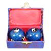 Baoding Cloisonn Balls - 2 Pack | 1.85 Inch Natural Enamel Meditation Spheres, Chinese Health Balls with Chimes, Hand Tool for Stress Relief, Relaxation, and Focus view 1