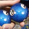 Baoding Cloisonn Balls - 2 Pack | 1.85 Inch Natural Enamel Meditation Spheres, Chinese Health Balls with Chimes, Hand Tool for Stress Relief, Relaxation, and Focus view 2