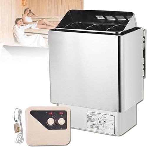 Electric Sauna Heater, Stainless Steel, 3-9 Kw with External Controller for Wet & Dry Sauna, Home SPA Room, Supports Body Detox