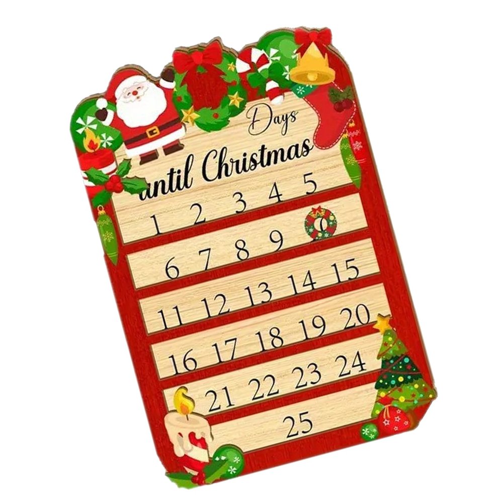 Calendar Wooden Plan 24 Compartments for Kids Holiday Excitement Family Activity Decoration Wooden Arrival Calendar