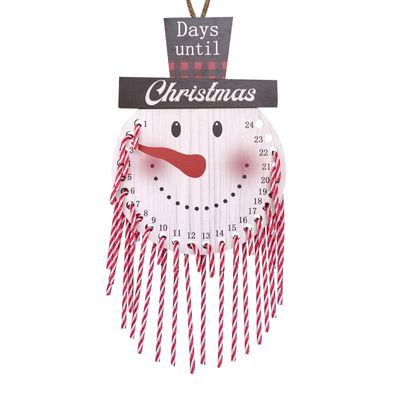 PANGBOER Merry Christmas Countdown Calendar Wooden Cane Candy Fun and Festive Wall Hanging Decoration for Kids and Adults Wooden Cane Candy Ornament