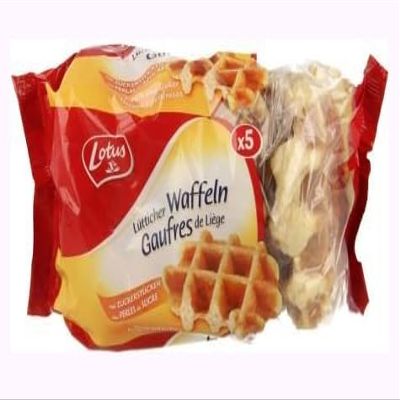 Lotus Liege Waffles 5 Pieces (250g) Pack of 2 | Authentic Belgian Caramelised Sugar Waffles
