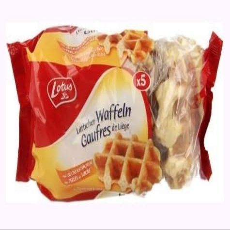 Lotus Liege Waffles 5 Pieces (250g) Pack of 2 | Authentic Belgian Caramelised Sugar Waffles