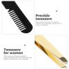 Beavorty 4pcs Comb Tweezers Professional Tweezers 3.93x0.39x0.24in Stainless Steel Lightweight Portable Beauty Accessories for Women Traveling with Handles view 3