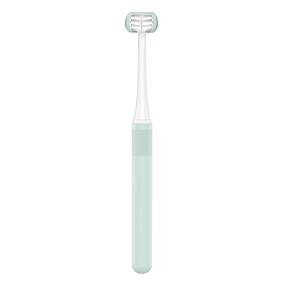 Amosfun Manual Oral Care Toothbrush 3-Sided Soft Bristles Curved Head with Secure Grip for Adults Suitable for Hospital and Travel