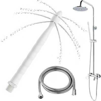 Premium White Silicone Cleansing System | 24cm 8-Hole Design & 150cm Hose | Grade Enema Kit