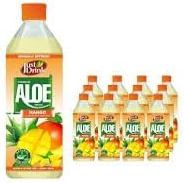 Premium Mango Flavored Aloe Vera Drink with Real Natural Aloe Pieces - 12 x 500ml PET Bottles in Bulk Carton - Sweet, Refreshing, Gluten-Free & Lactose-Free Tropical Beverage