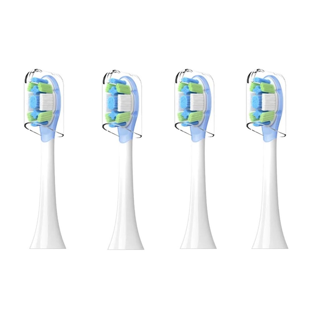 4PCS Replacement Brush Heads,Compatible for Xiaomi, Oscillation Electric Toothbrush ProMES610 MES609 Toothbrush Head Soft Bristle,Brush Heads(Green 4pcs)