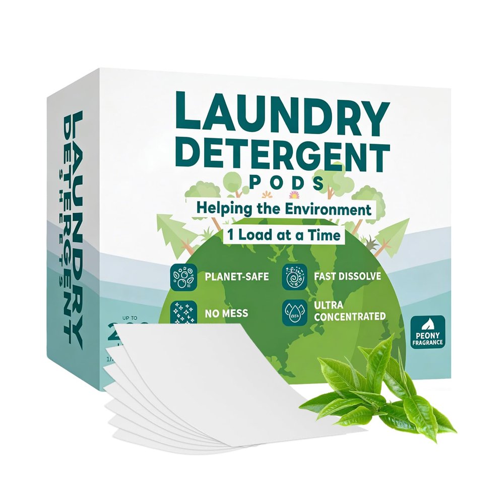 Detergent Sheets 200 Washes, Biodegradable Washing Sheets for Washing Machine, Water Soluble Detergent Sheets, Ideal Choice for Travel