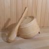 Cedar Sauna Bucket, Sauna Bucket and Ladle Set, Wooden and Ladle Kit | 4L SAUNA Accessories Beautiful Wooden Wooden Gift for Friends, Parents, Grandparents for Shower view 3