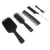 5Pcs Hair Comb Set with Round Teeth Paddle Brush, Detangling Scalp Massage Combs for Home and Barbershop Use, Includes Airbag Wide Tooth Pointed Tail Styling Brushes view 3