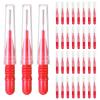 20pcs Interdental Brush Floss Sticks Tooth Head Toothpick Cleaning for Plaque Removal(Red) view 1