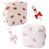 2-Pack Sanitary Pad Storage Bag with Keychain Cute Period Pouch for Women, Tampon Holder & Menstrual Pads Organiser Compact Period Bag for Girls view 1