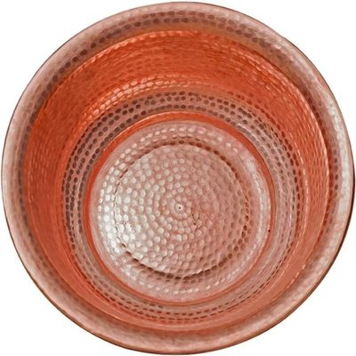 100% Handmade Copper Bowl for Pedicure, Portable Foot Bath Basin with Curled Rim, Metal Fire Pit for Camping Picnic, Large Capacity Foot Tub for Home Wedding(Copper,34cm)