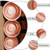 100% Handmade Copper Bowl for Pedicure, Portable Foot Bath Basin with Curled Rim, Metal Fire Pit for Camping Picnic, Large Capacity Foot Tub for Home Wedding(Copper,34cm) view 2