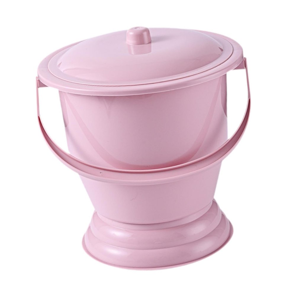 siduytin Chamber Pot Urine Toilets Conveniently Designed with Lid for Easy Handling Male Female While Traveling Or At Home Chamber Pot Urine Toilets Bottle Container , Red , 23.7x23x19cm