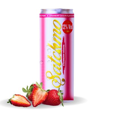 Satchmo Strawberry Daiquiri Cocktail, 12% ABV, Premium Bar Quality Cocktails, Ready To Drink, 12 x 250ml Cans (250 ml (Pack of 12), Strawberry)