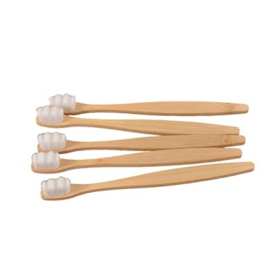 5Pcs Ultra Fine Soft Toothbrush Million Bristle Adults Vegan Teeth Deep Cleaning Oral Care Tooth Brush(White Waves)