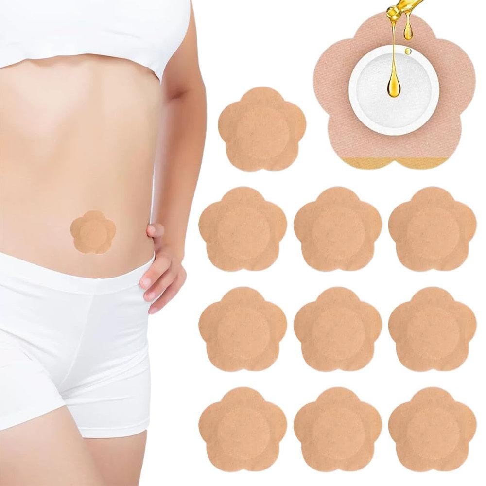 10PCS Castor Oil Patches - Castor Oil Pack Organic Cotton,High Absorbent for Cotton Pads Organic Flannel, Self-Adhesive