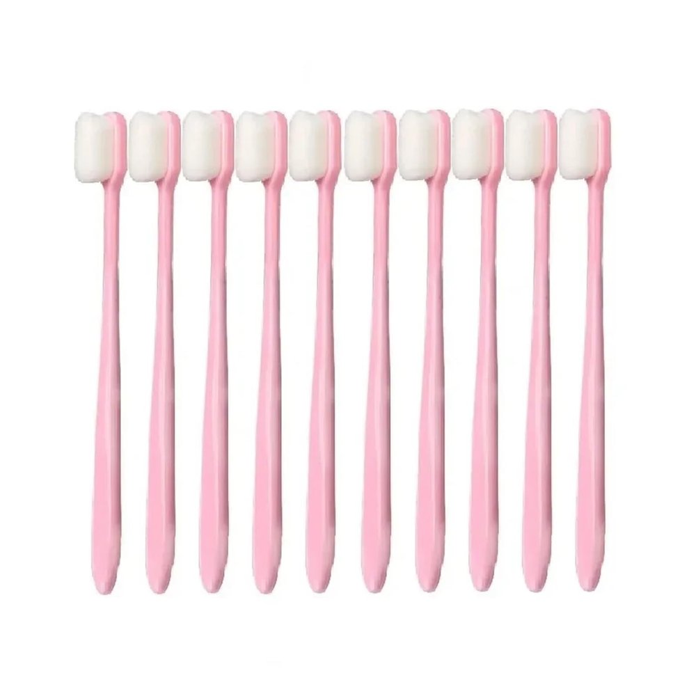 20/10PCS Soft Toothbrush with Millions of Nano Bristles for Adults Deep Cleaning for Teeth Portable Oral Care Brush(PT-Pink 10 PCS)