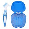 AMUSLESUR Denture Storage Container Brush Kit Portable False Tooth Box with Abs Pp Material Easy to Hold Thorough Cleaning for Orthodontic Denture Holder Users view 1