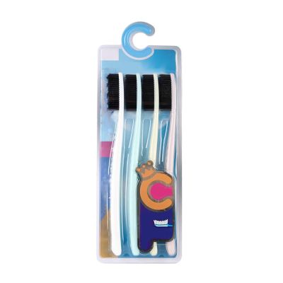 Large Long Head Adult Manual Toothbrush Soft Hair Comfort Grip Effective Teeth Cleaning Brush(Black bristles)