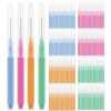 Interdental Brushes for Braces, 100 Count, 4 Colors, Soft Bristles, Dental Floss Picks for Oral Cleaning view 1