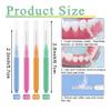 Interdental Brushes for Braces, 100 Count, 4 Colors, Soft Bristles, Dental Floss Picks for Oral Cleaning view 3