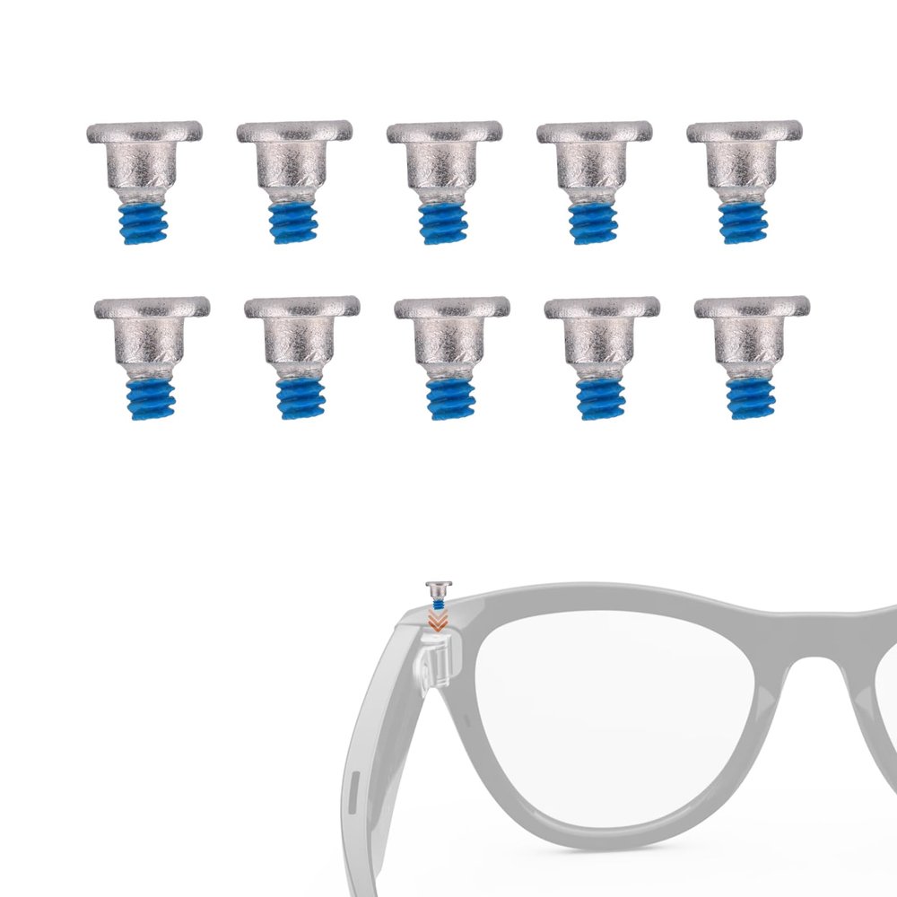 10pcs Smart Glasses Screws, 0.25x0.2cm/0.1x0.08in Silver Replacement Screws Glasses Accessories Repair Kit Compatible with Meta Skyler
