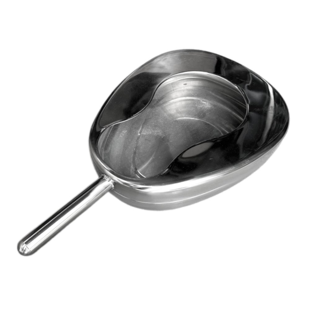 ALCXAZS Large Capacity Bed Pan Stainless Steel Bedpan with Handle Sturdy and Thickened Essential for Elderly Home Mobility Needs Stainless Steel Chamber Pot Sturdy Toilet Bowl, Without Lid