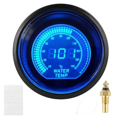 BONKZEBU Digital Water Temperature Gauge Stylish and Reliable for 12V Gasoline Cars 52mm/2in Blue and Red LED Backlit for Car Enthusiasts