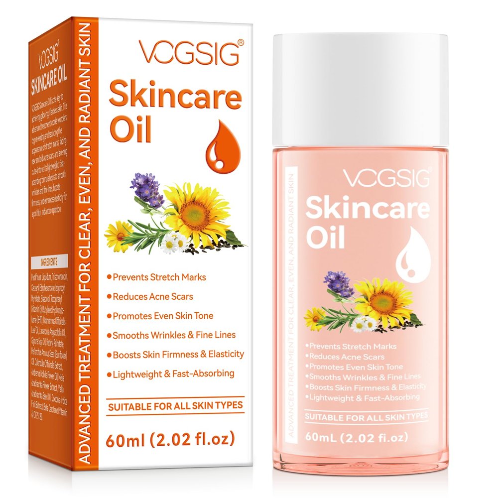 Skincare Oil Scar Treatment,Improve the Appearance of Scars,Stretch Marks and Skin Tone,Smooths Wrinkles & Fine Lines-Face & Body Moisturizer,All Skin Types-2.0 oz