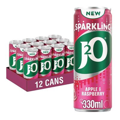 J2O Sparkling Apple & Raspberry 330ml Can (Pack of 12)