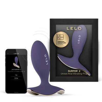 LELO Surfer 2 - App-Controlled Vibrating Butt Plug, 6 Settings, Purple
