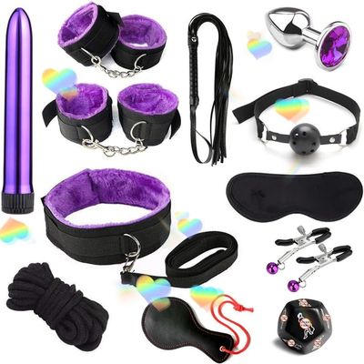 12 Pcs Nylon Kits,Fitness Set Adjustable, Blindfold Rope Couple Gifts-D-2 Purple