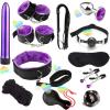 12 Pcs Nylon Kits,Fitness Set Adjustable, Blindfold Rope Couple Gifts-D-2 Purple view 1