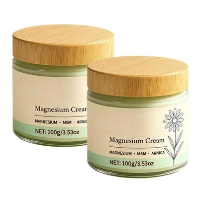 Relief Magnesium Cream, Soothing Balm, with Deep Penetrating Action, Effective and Fast Absorbing Formula, Soothes Muscles & Improves Sleep, for Men, Women, Elderly (2 PCS)
