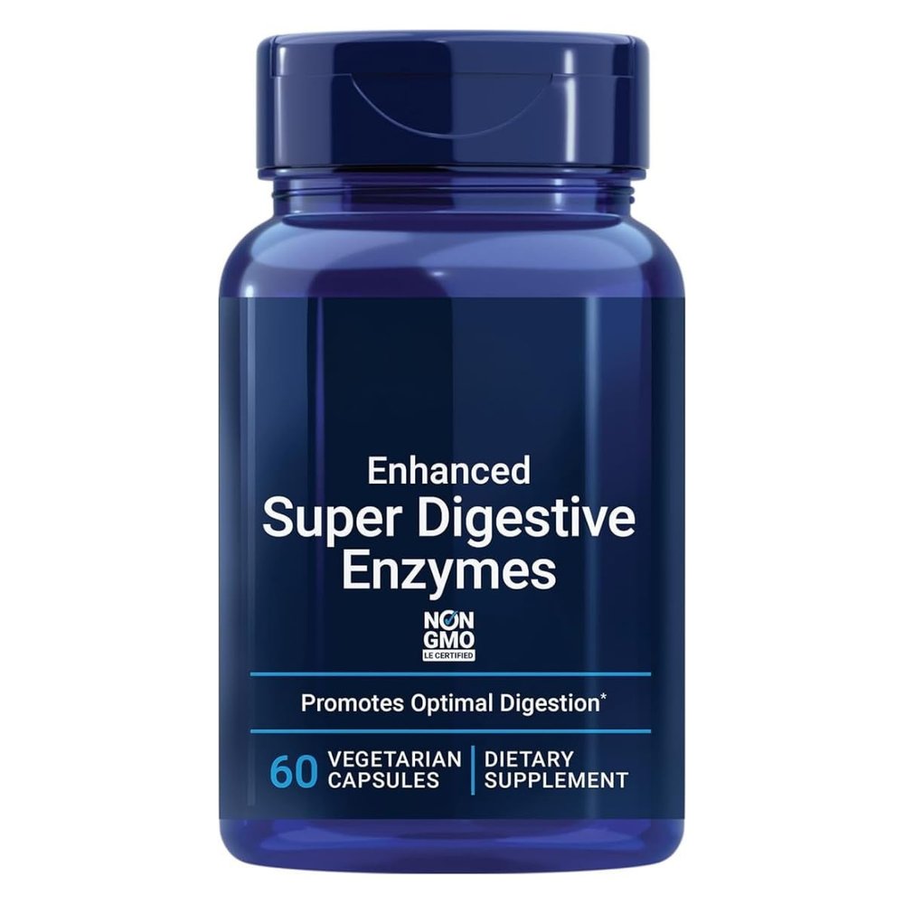 Enhanced Super Digestive Enzymes Vegetarian Capsules - 60 Count per Bottle