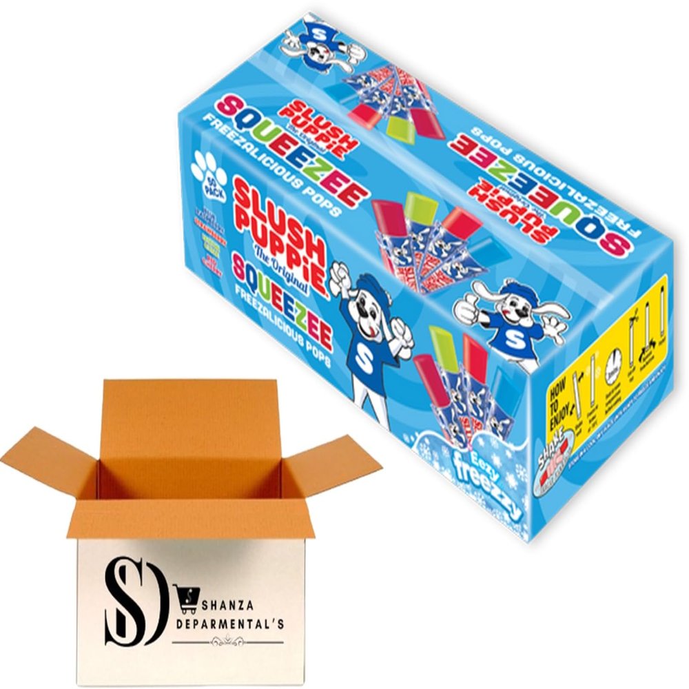 Slush Puppie Squeezee Ice Pops 50 x 60ml Ready to Freeze Fruit Flavour Freezer Pops | Kids Party & Summer Treats